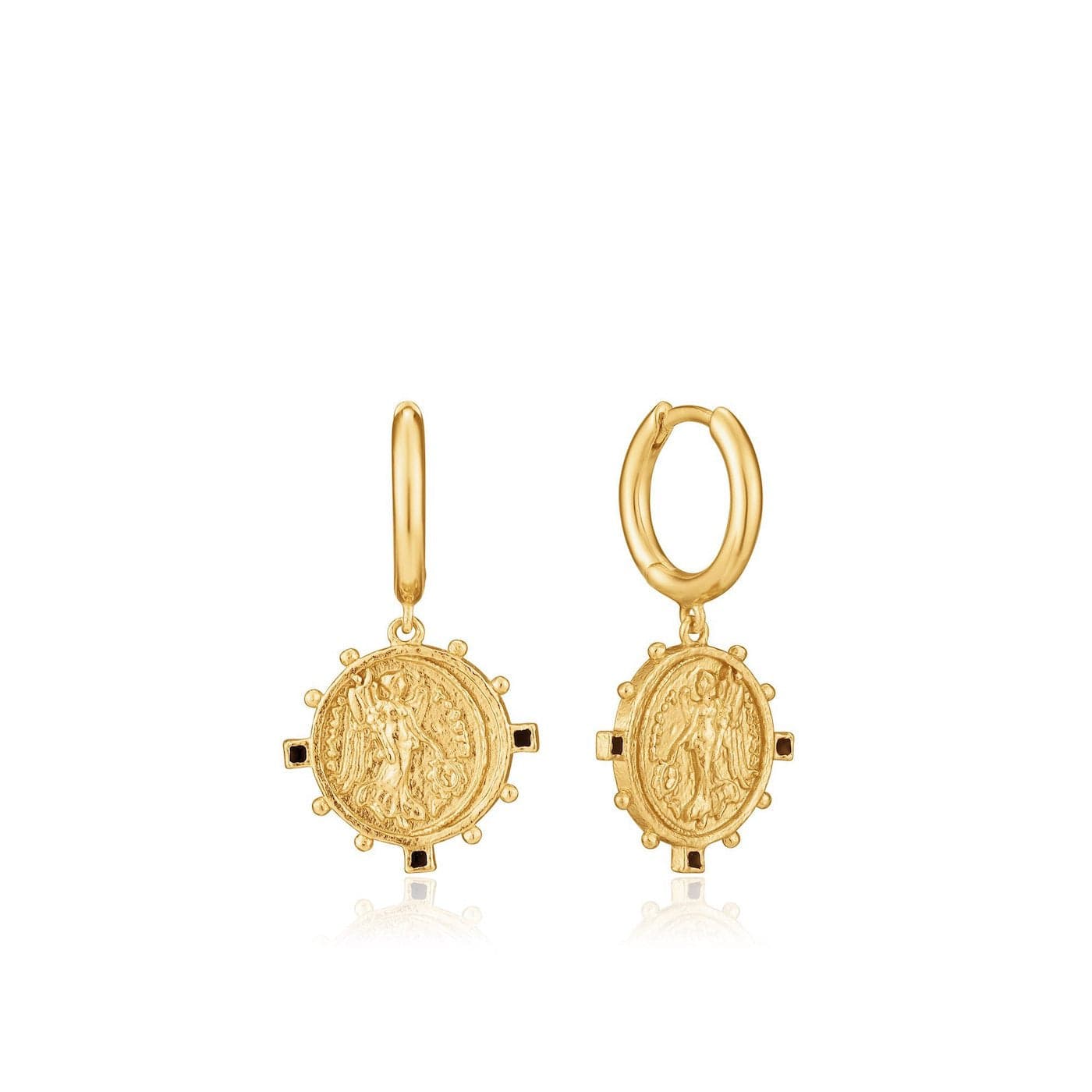 EAR-GPL Gold Victory Goddess Mini Hoop Earrings