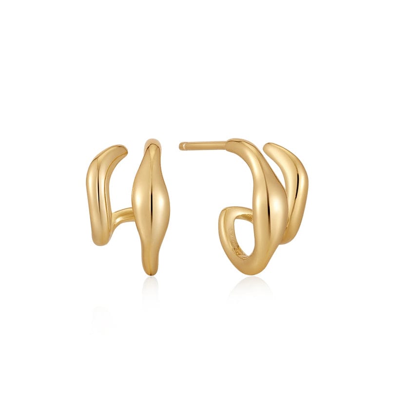 
                      
                        EAR-GPL Gold Wave Double Hoop Stud Earrings
                      
                    