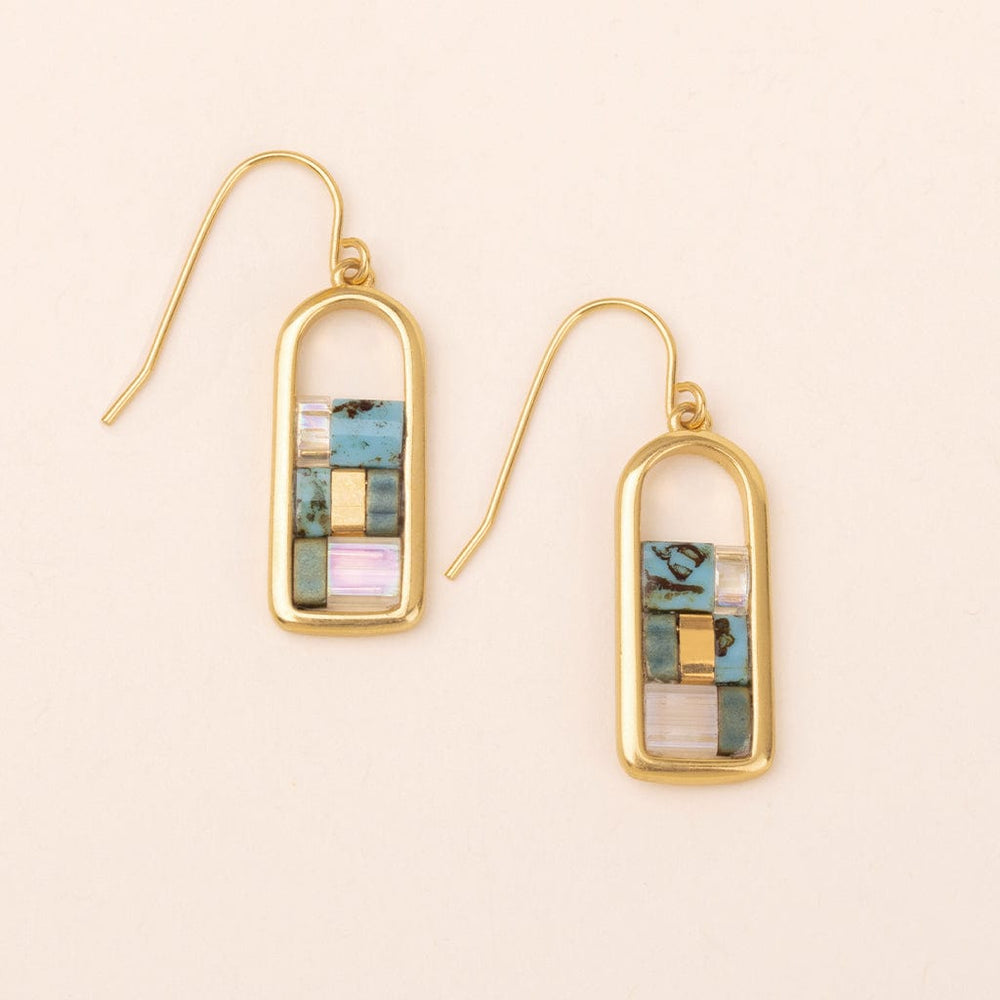 
                      
                        EAR-GPL Good Karma Miyuki Frame Earring - Turquoise/Gold
                      
                    