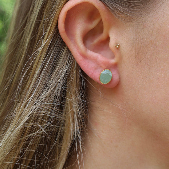 EAR-GPL Green Aventurine Stud Earring