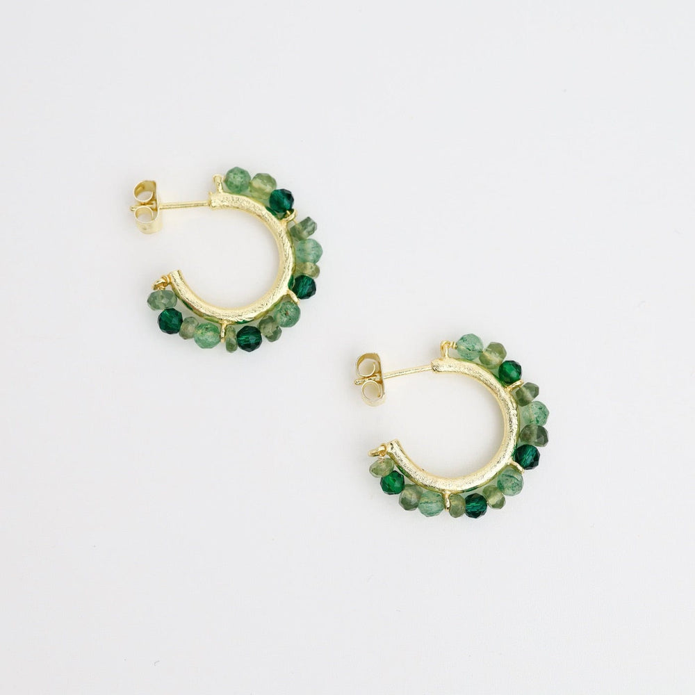 
                      
                        EAR-GPL Green Tourmaline & Aventurine Beaded Hoop Earrings
                      
                    