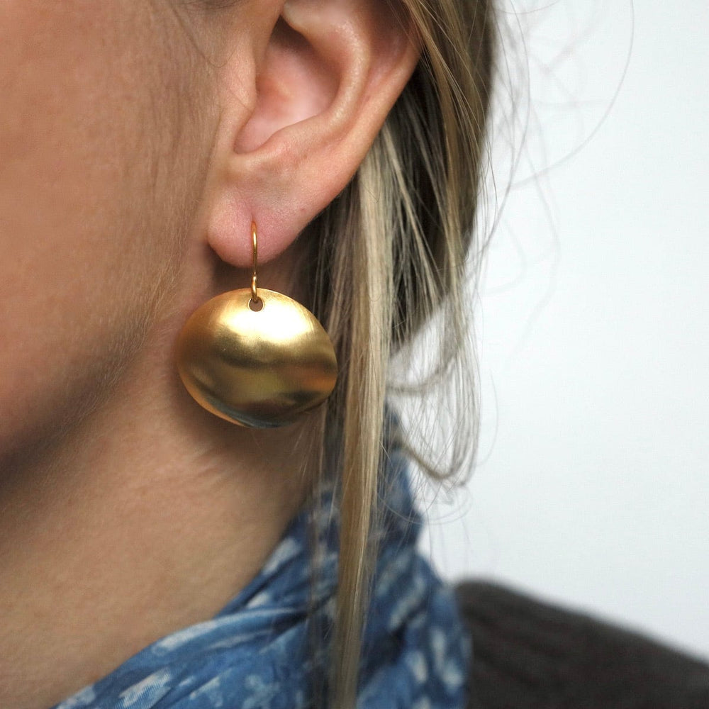 EAR-GPL Hammered Organic Dome Earrings