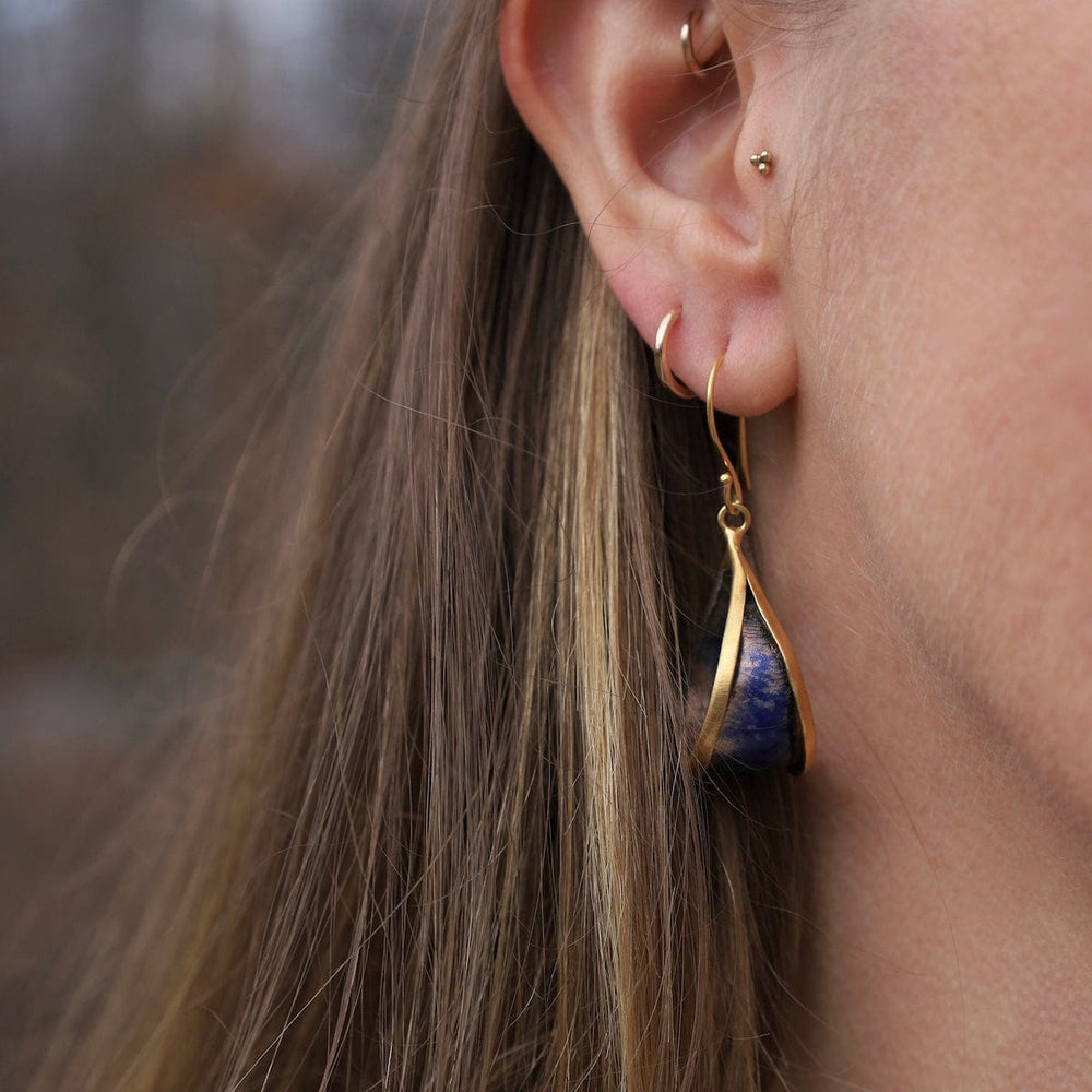 EAR-GPL Hanging Hoop Earrings in Ocean Blue