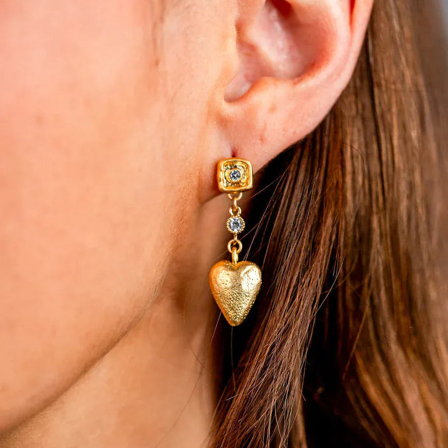 EAR-GPL Heart Dangle Earrings