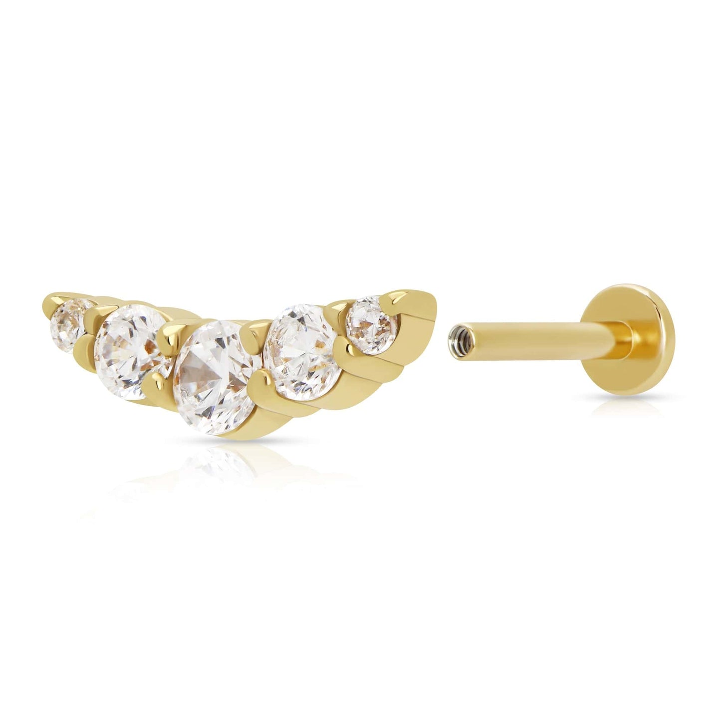 EAR-GPL Helix Curve Sparkling Single Flat Back Earring