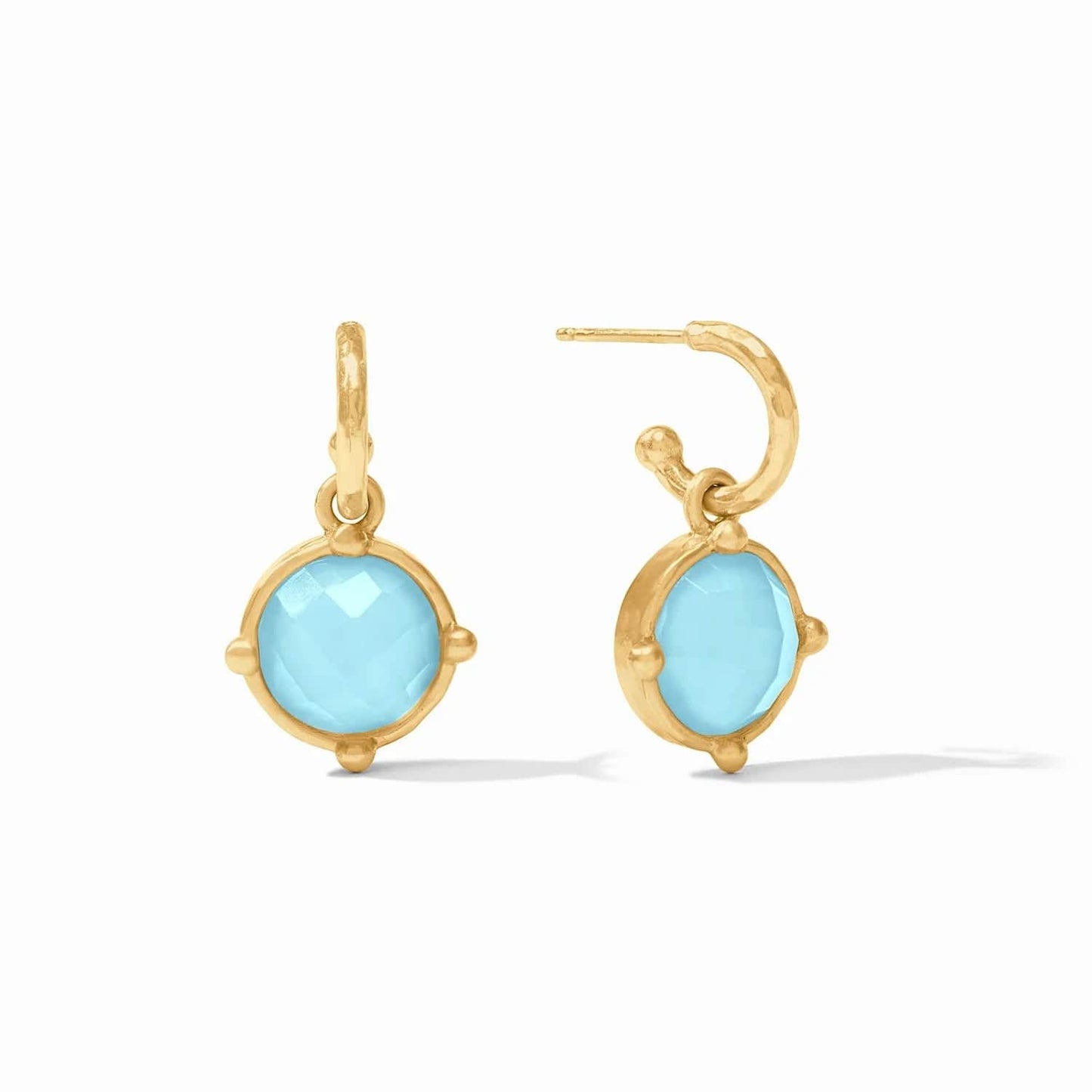 EAR-GPL Honeybee Hoop & Charm Earring in Iridescent Capri Blue