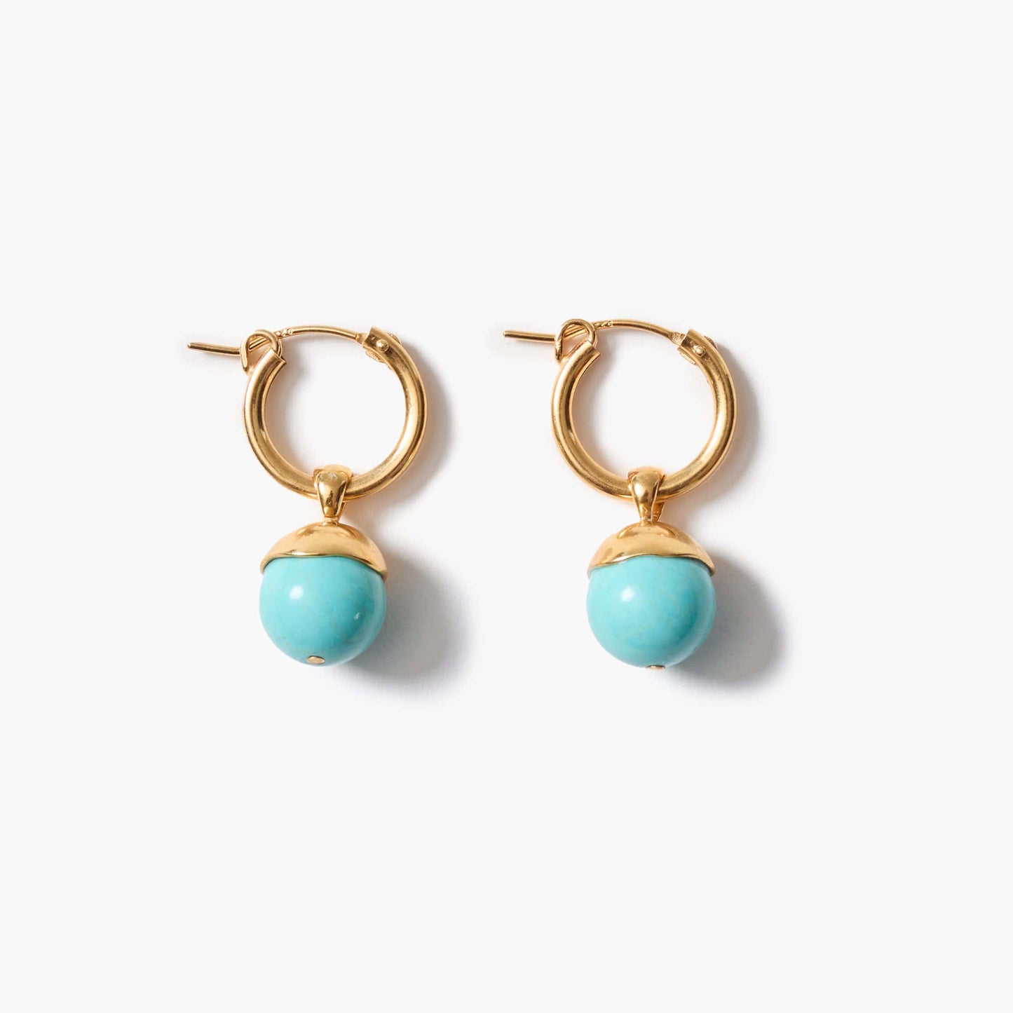 EAR-GPL Hoops with Drop Ball - Turquoise