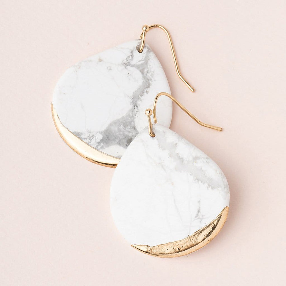 
                      
                        EAR-GPL Howlite Gold Dipped Teardrop Earring
                      
                    