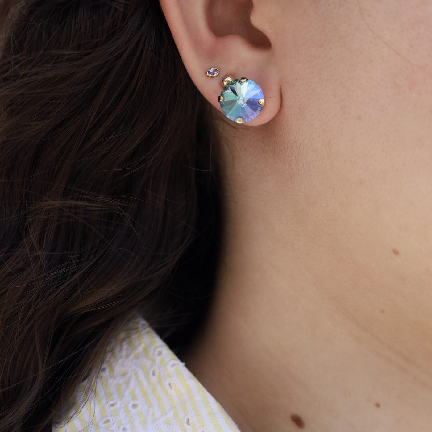 EAR-GPL Ice Blue Lemon Candy Crush Basics Stud Earrings