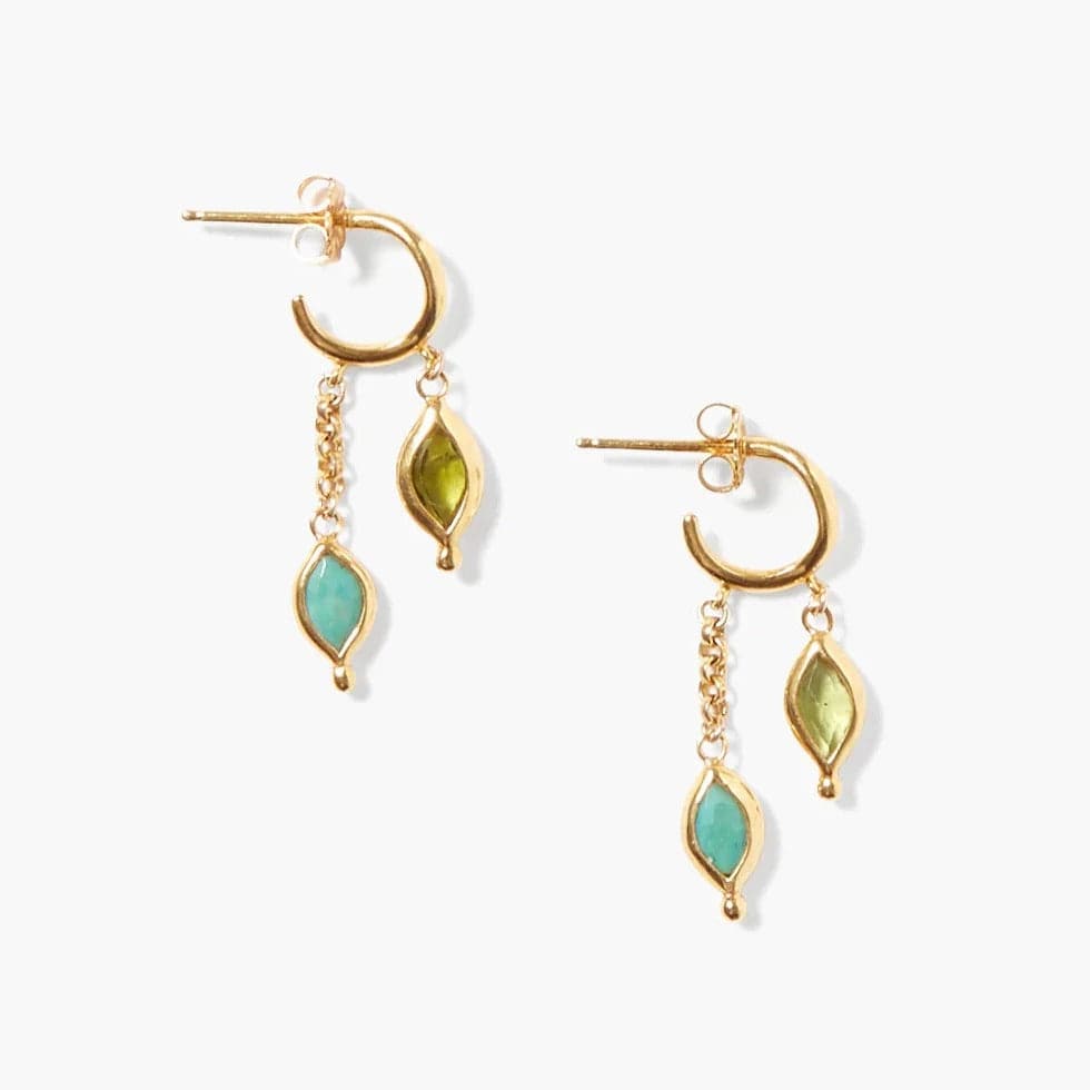 EAR-GPL Indira Drop Earrings Turquoise Mix