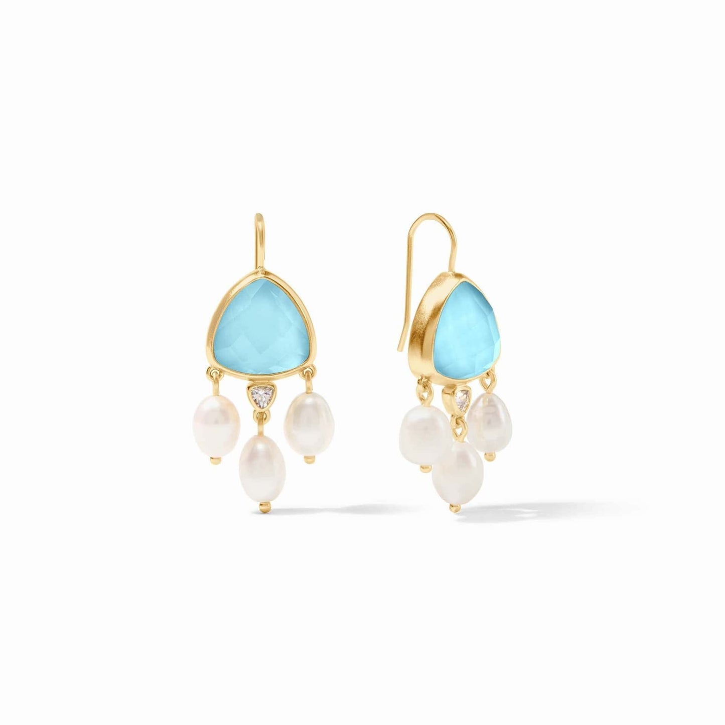 EAR-GPL Iridescent Capri Blue Aquitaine Chandelier Earrings