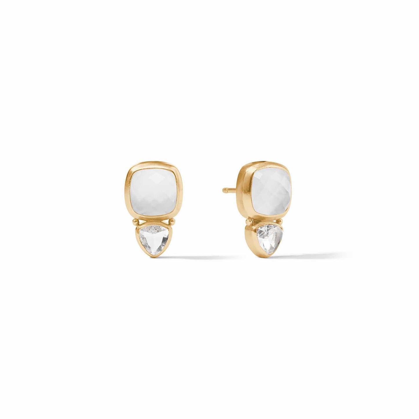 EAR-GPL Iridescent Clear Crystal Aquitaine Duo Stud Earrings