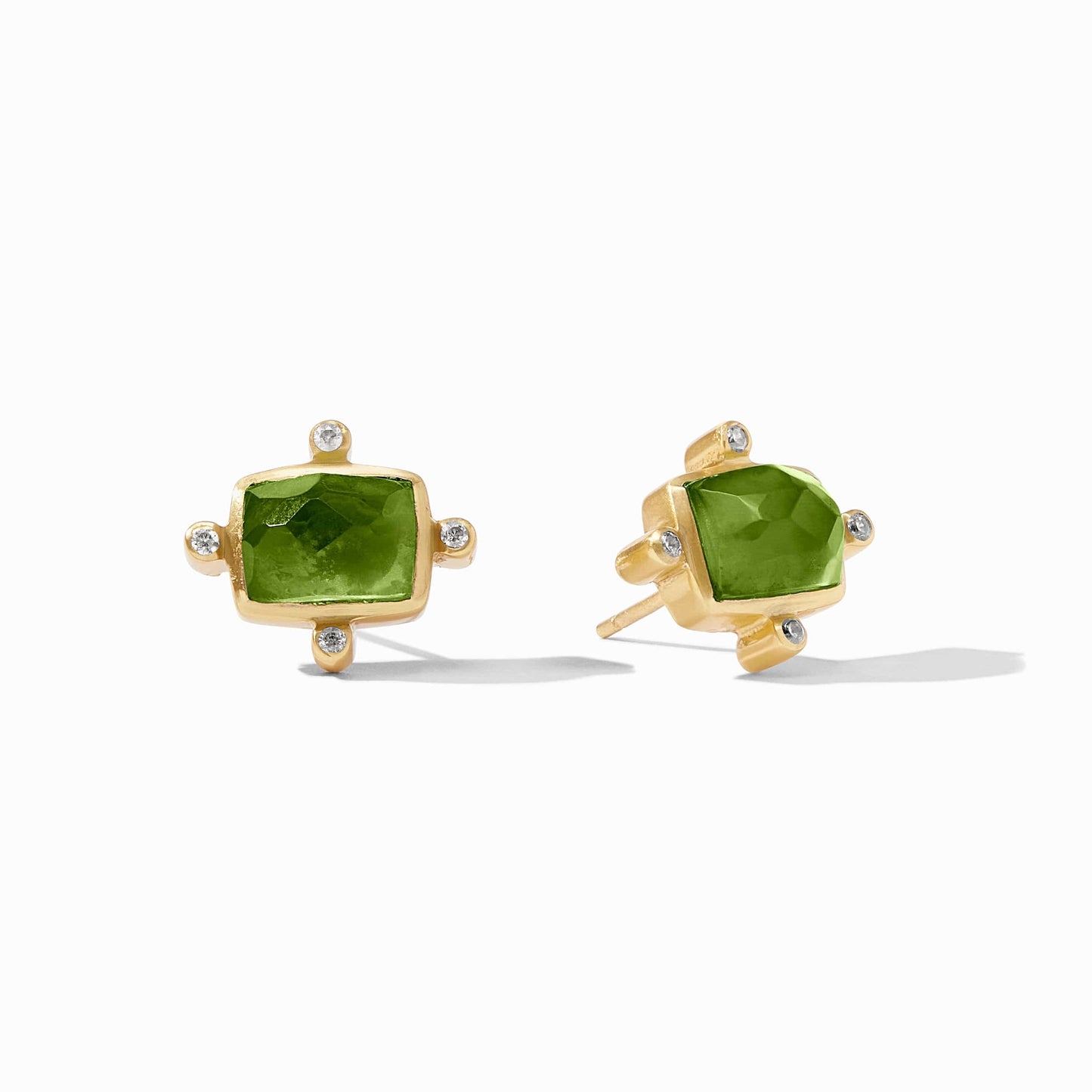 EAR-GPL Iridescent Palmetto Green Clara Stud  Earrings