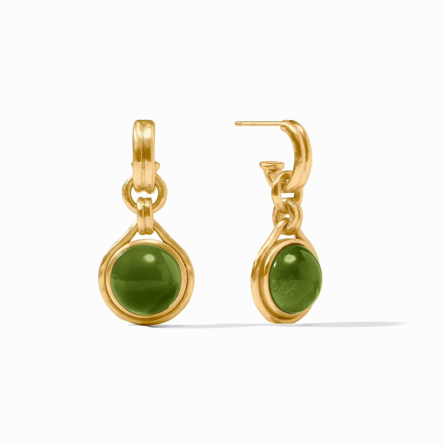EAR-GPL Iridescent Palmetto Green Solara Hoop & Charm Earrings