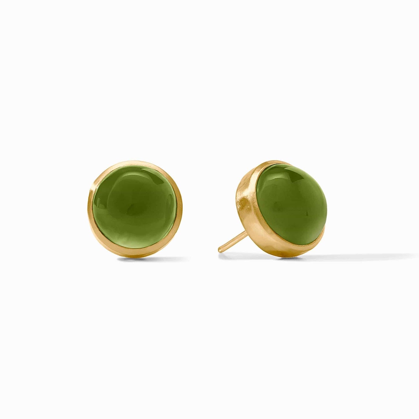 EAR-GPL Iridescent Palmetto Green Solara Stone Stud Earrings