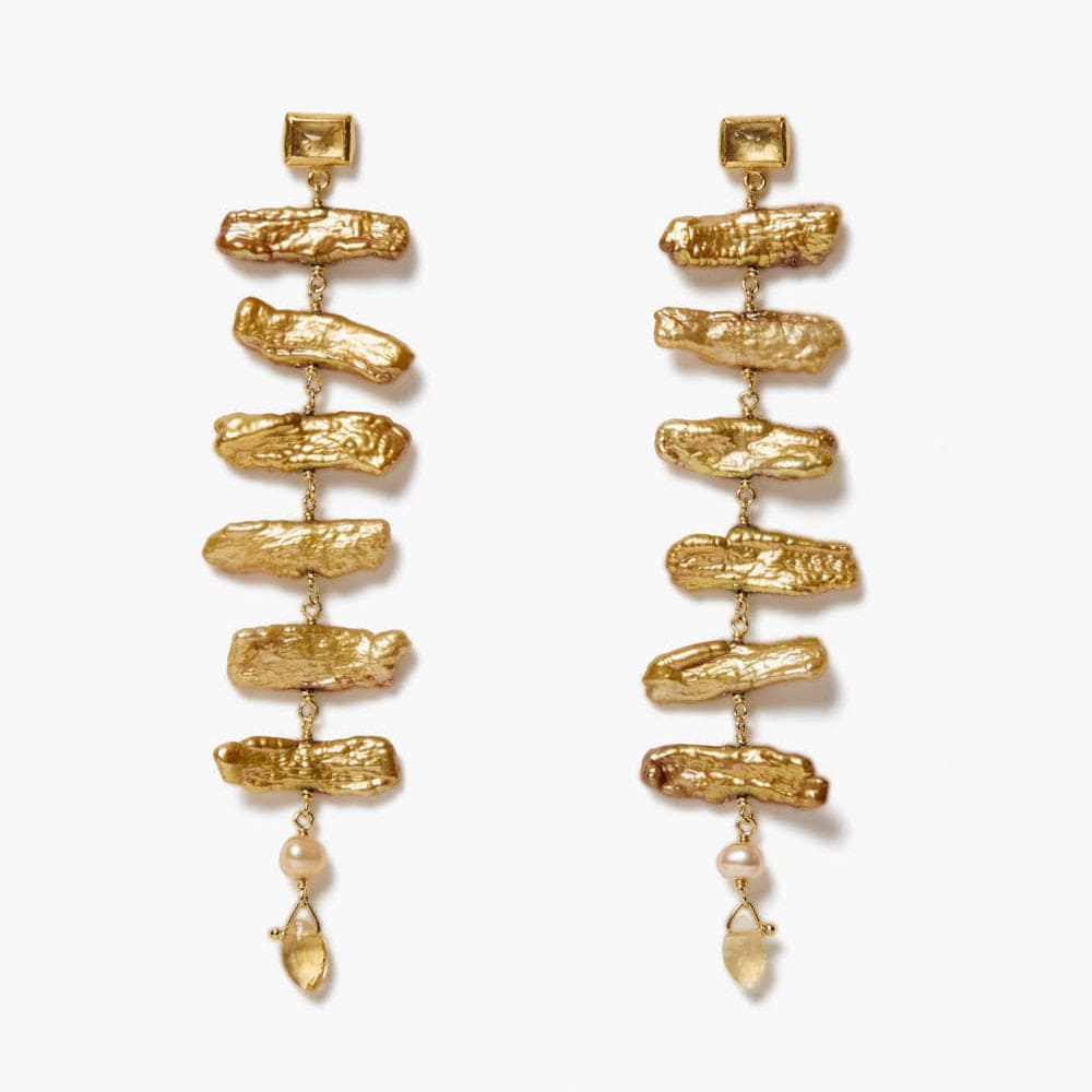 EAR-GPL Isadora Earrings Gold Pearl