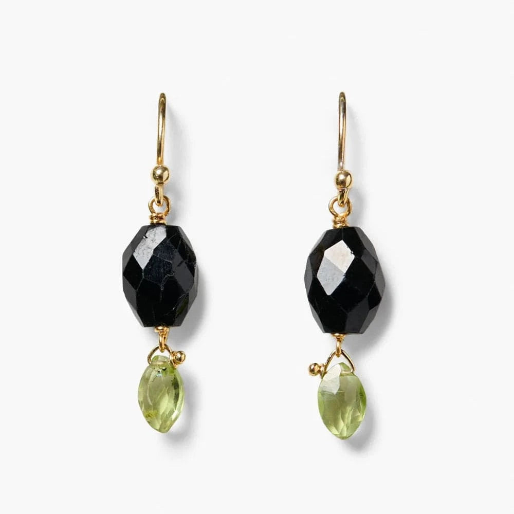 EAR-GPL Jelly Bean Earrings Black Tourmaline