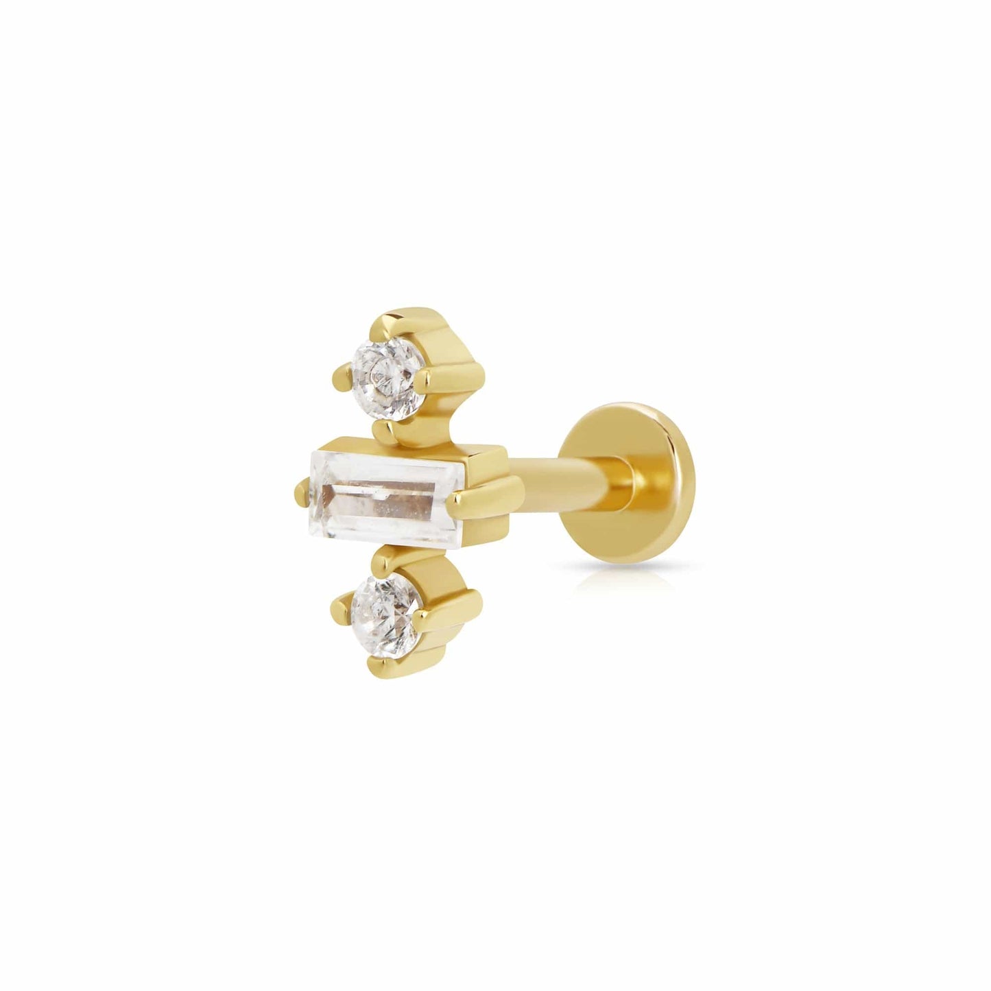 EAR-GPL Jessica Baguette Single Flat Back Earring