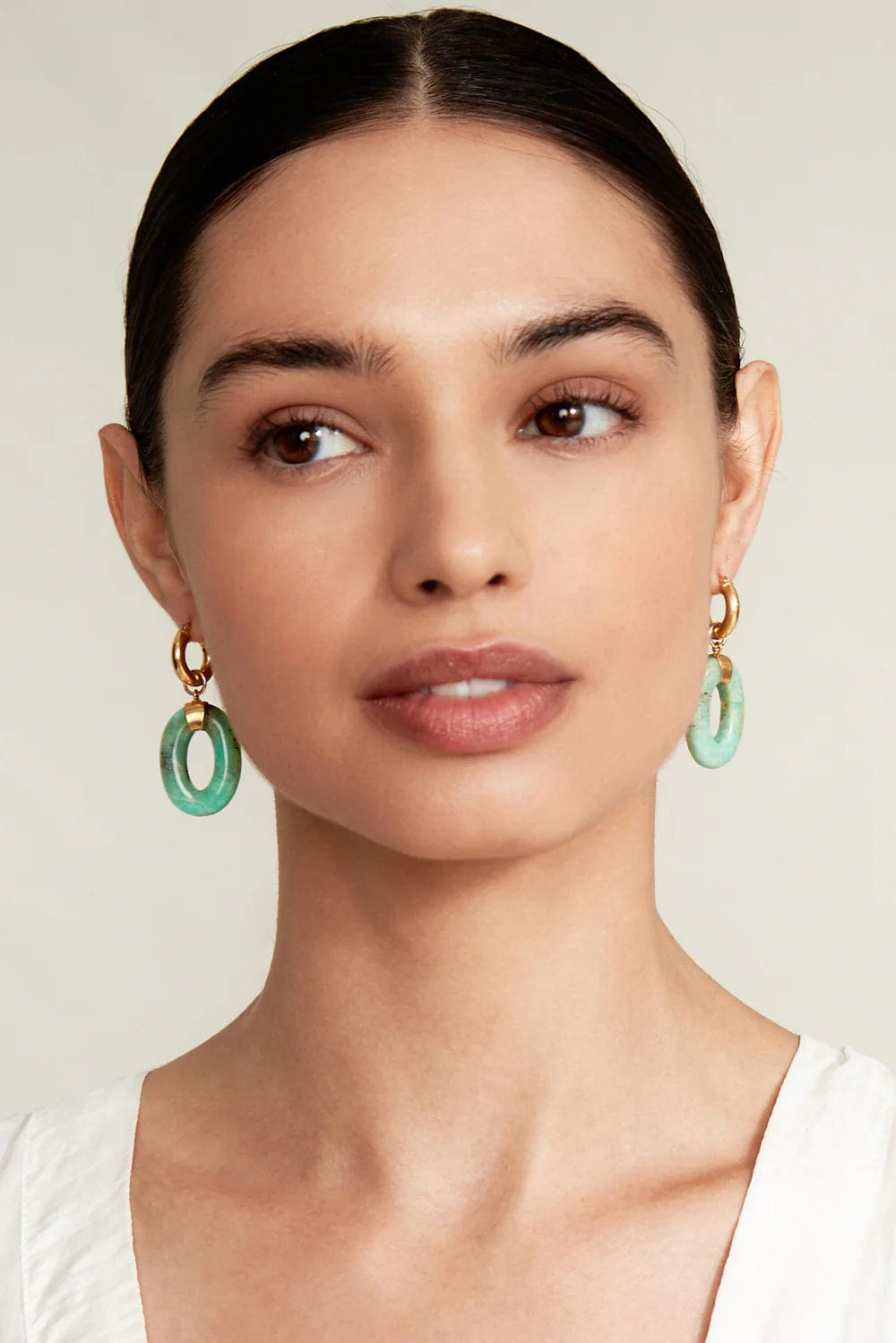 EAR-GPL Jordan Hoop Earrings Chrysoprase