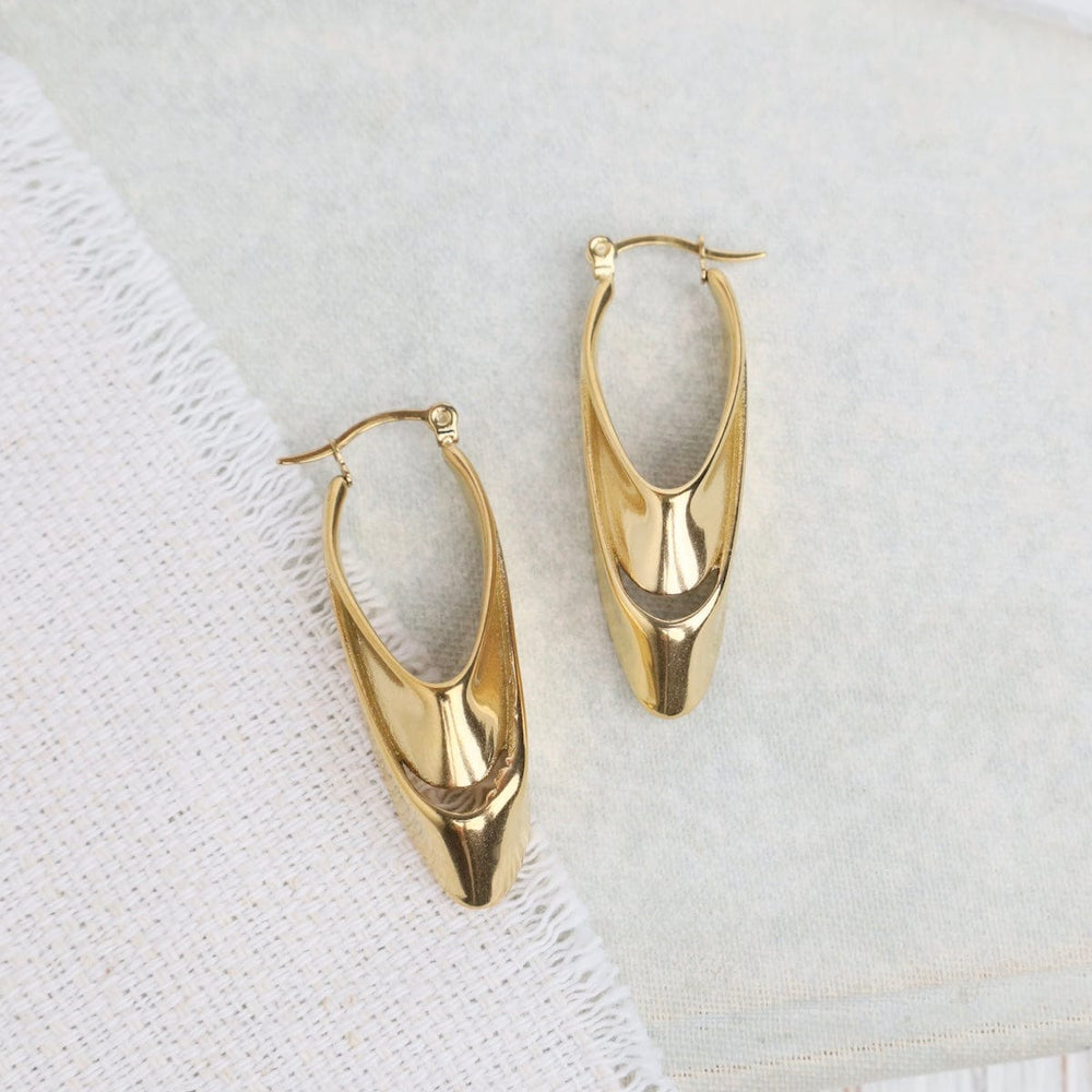 EAR-GPL JORDANE // Draped curls - 18k gold plated stainles