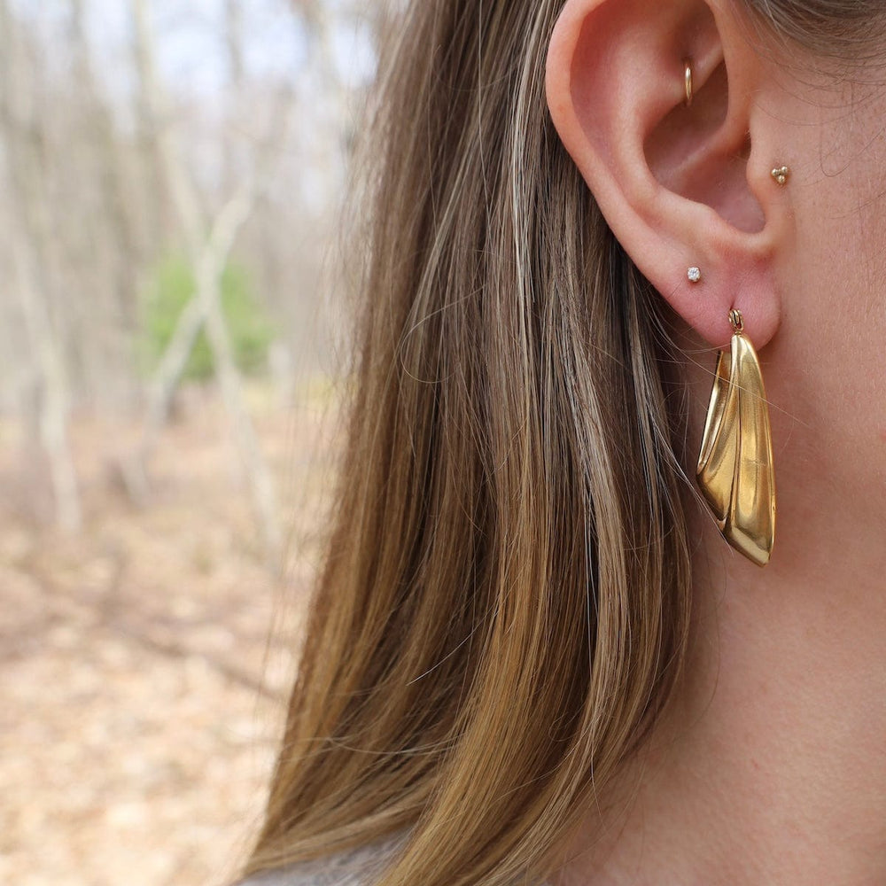 EAR-GPL JORDANE // Draped curls - 18k gold plated stainles