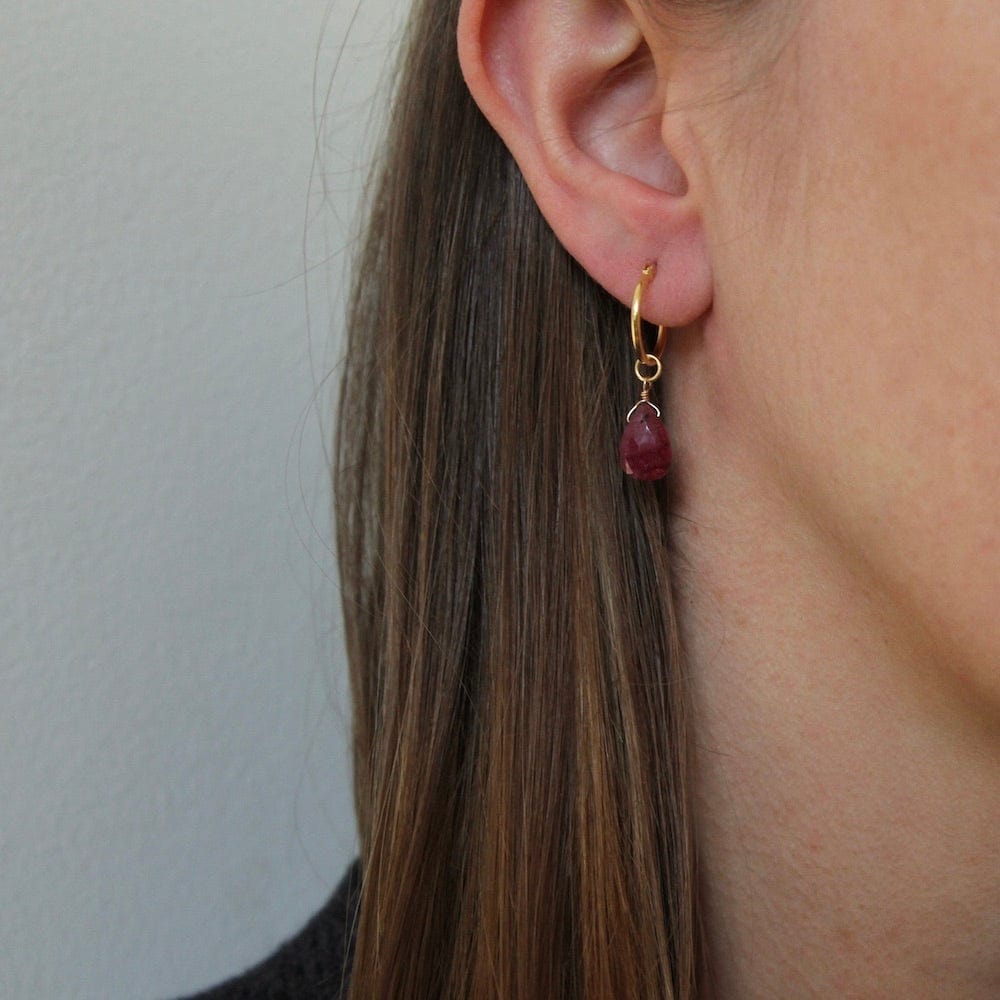 
                      
                        EAR-GPL Kaia Hoops ~ Ruby Drop
                      
                    