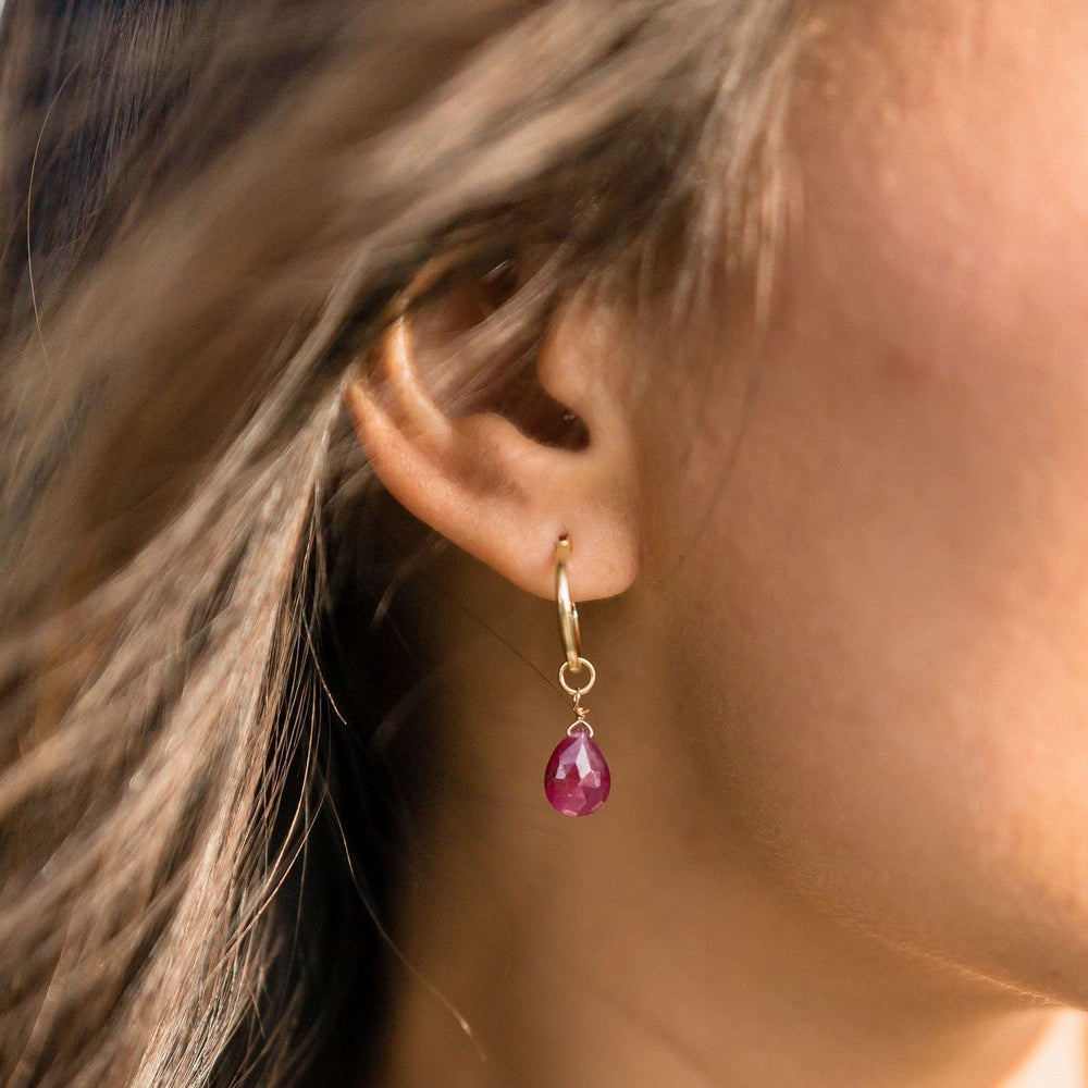 
                      
                        EAR-GPL Kaia Hoops ~ Ruby Drop
                      
                    