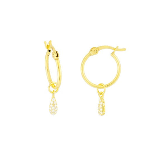 EAR-GPL Kaia Hoops with CZ Dew Drop - Gold