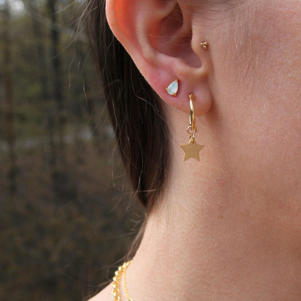 
                      
                        EAR-GPL Kaia Hoops with Star Drop - 18K Gold Plated Silver
                      
                    