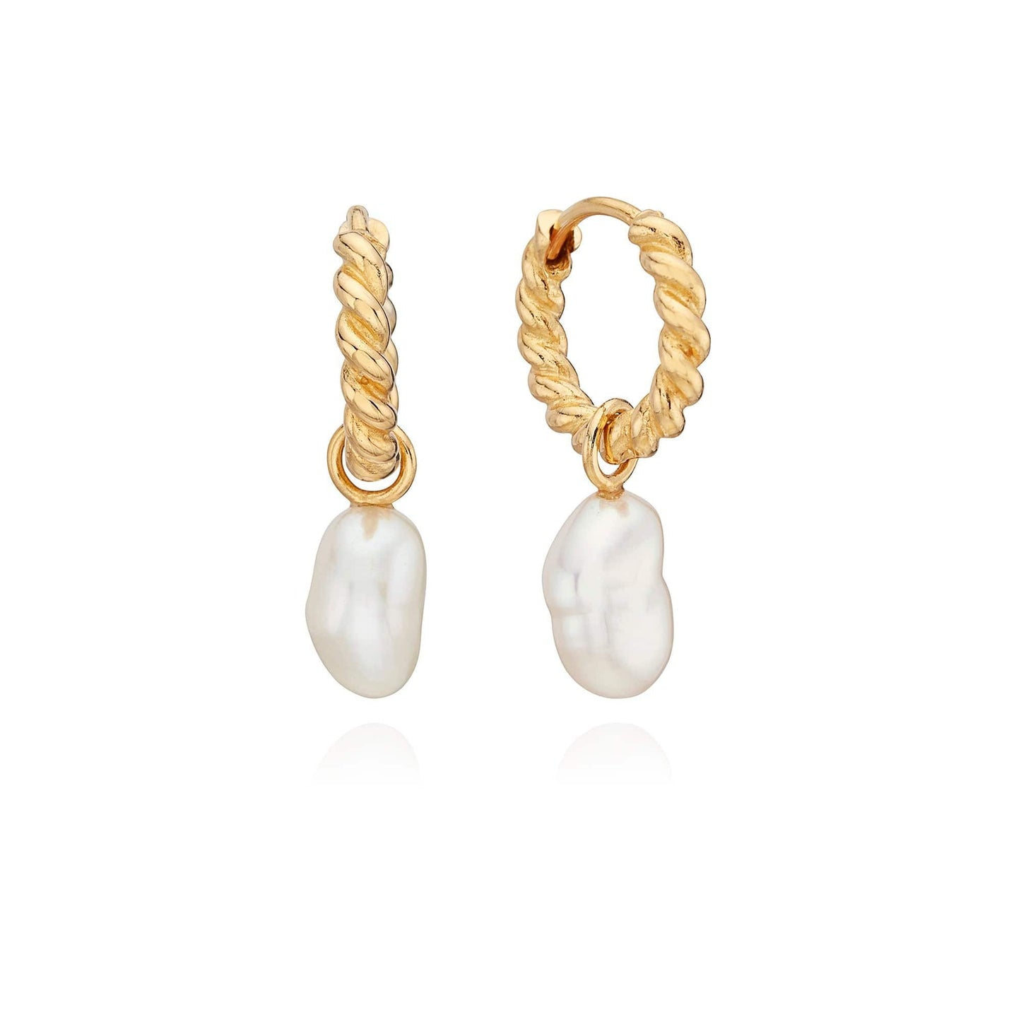 EAR-GPL Keshi Pearl Charm Twisted Mini Earrings