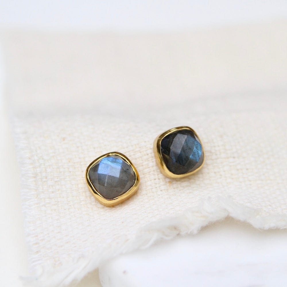 EAR-GPL Labradorite Asha Square Studs