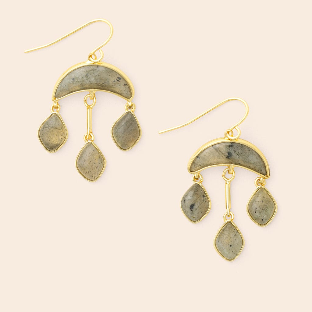 EAR-GPL Labradorite Stone Crescent Drop Earrings