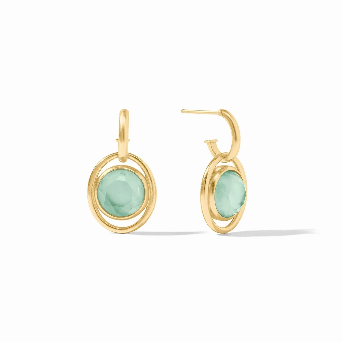 EAR-GPL Laguna Hoop & Charm Earring - Iridescent Aquamarine Blue