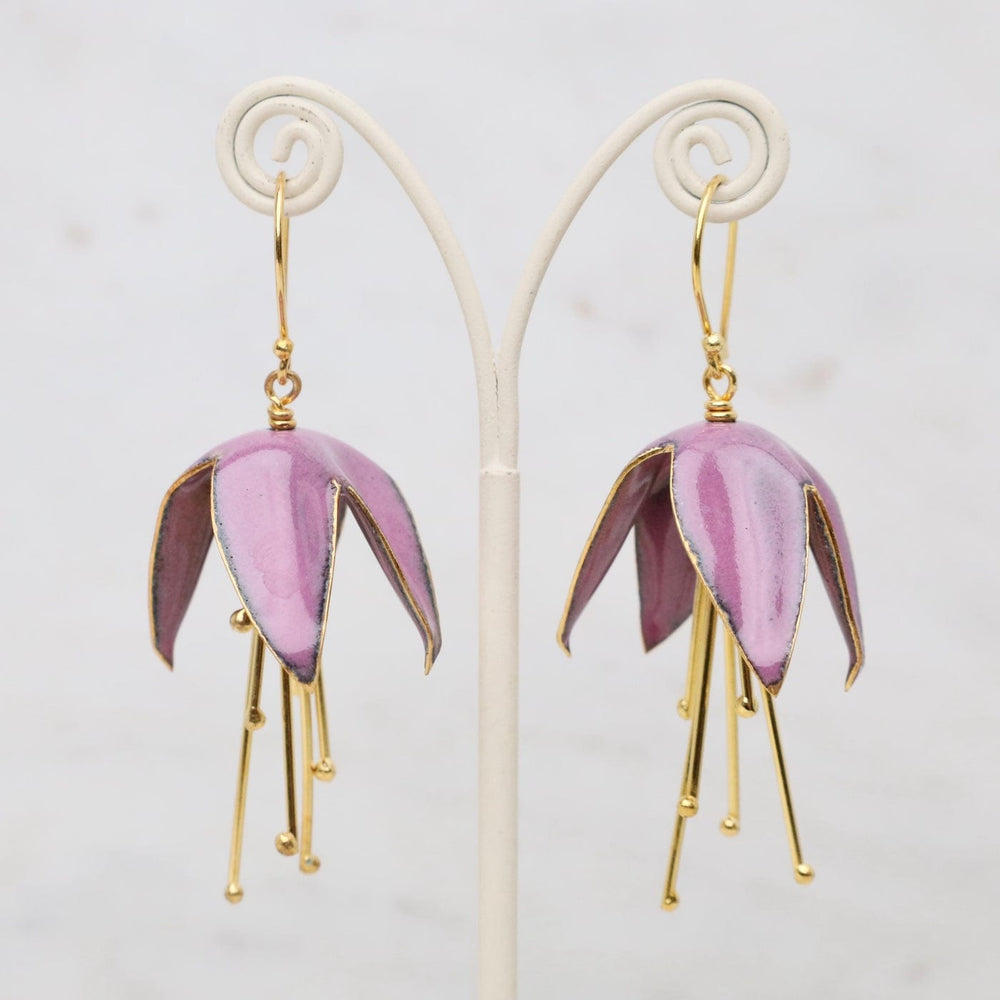 EAR-GPL Large Fushia Flower Earring in Violet