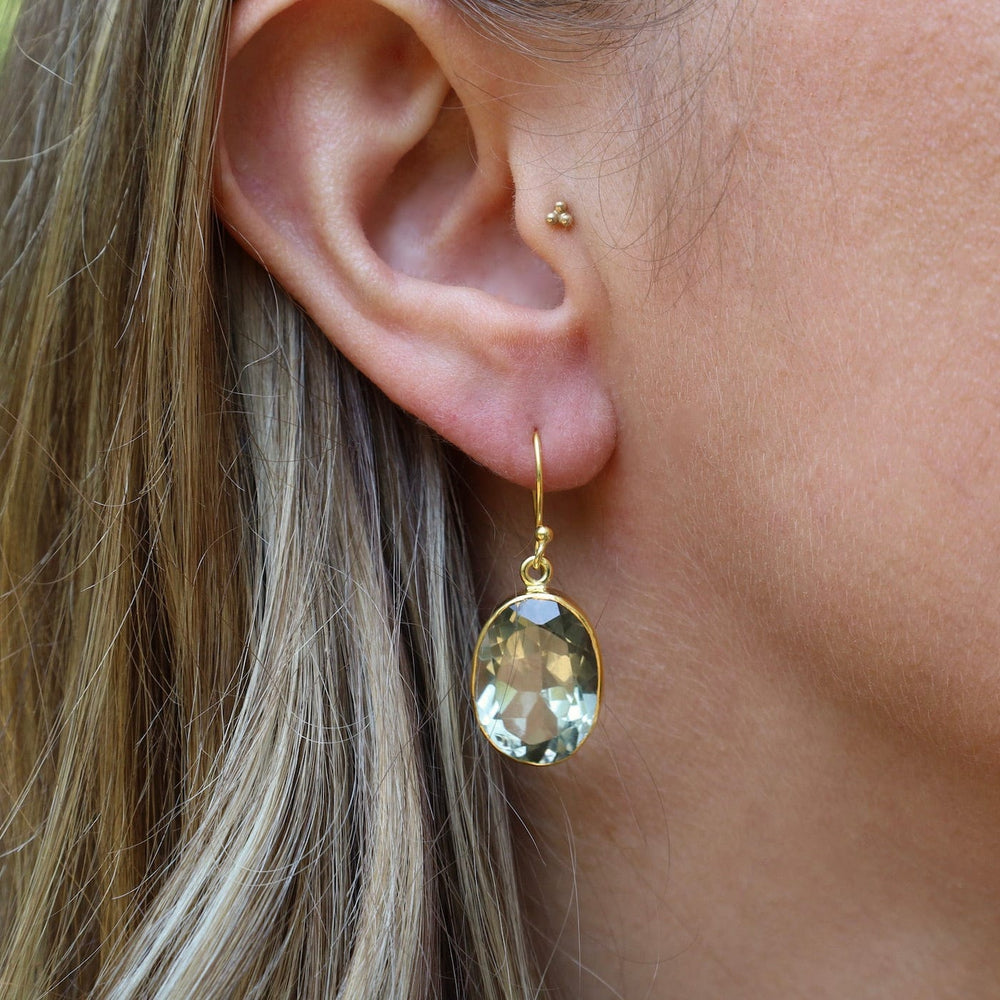 EAR-GPL Large Green Amethyst Oval Earrings