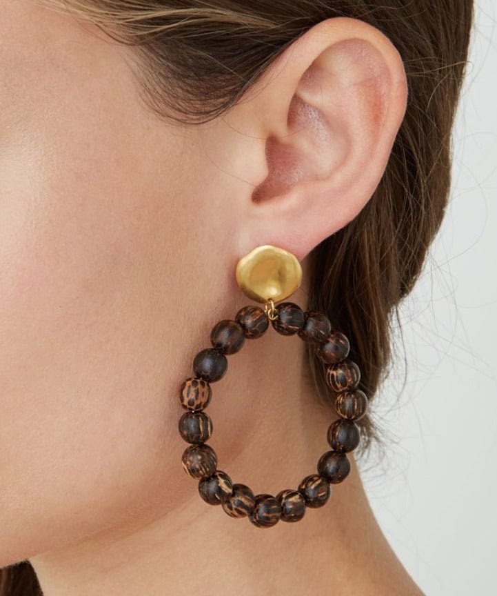 
                      
                        EAR-GPL Large Wooden Bead Hoop Earrings
                      
                    