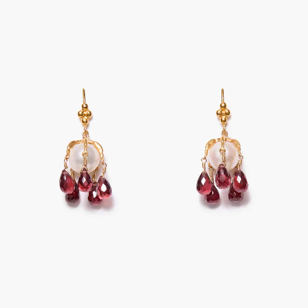 EAR-GPL Lark Drip Earrings Garnet