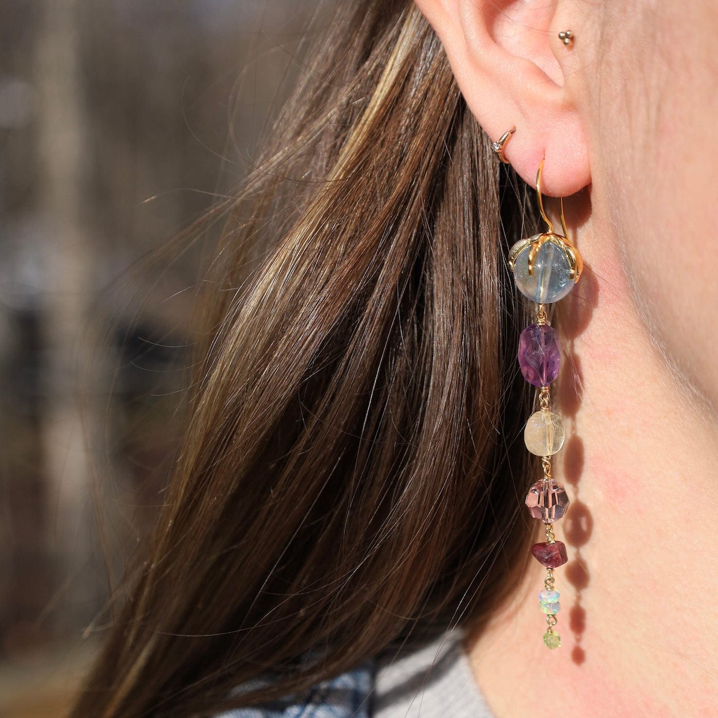 EAR-GPL Lark Tiered Drop Earrings Multi Mix