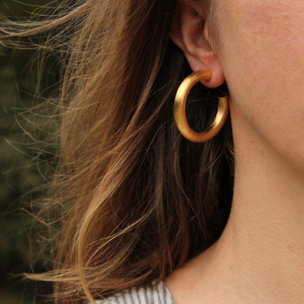 Thick medium sale gold hoops