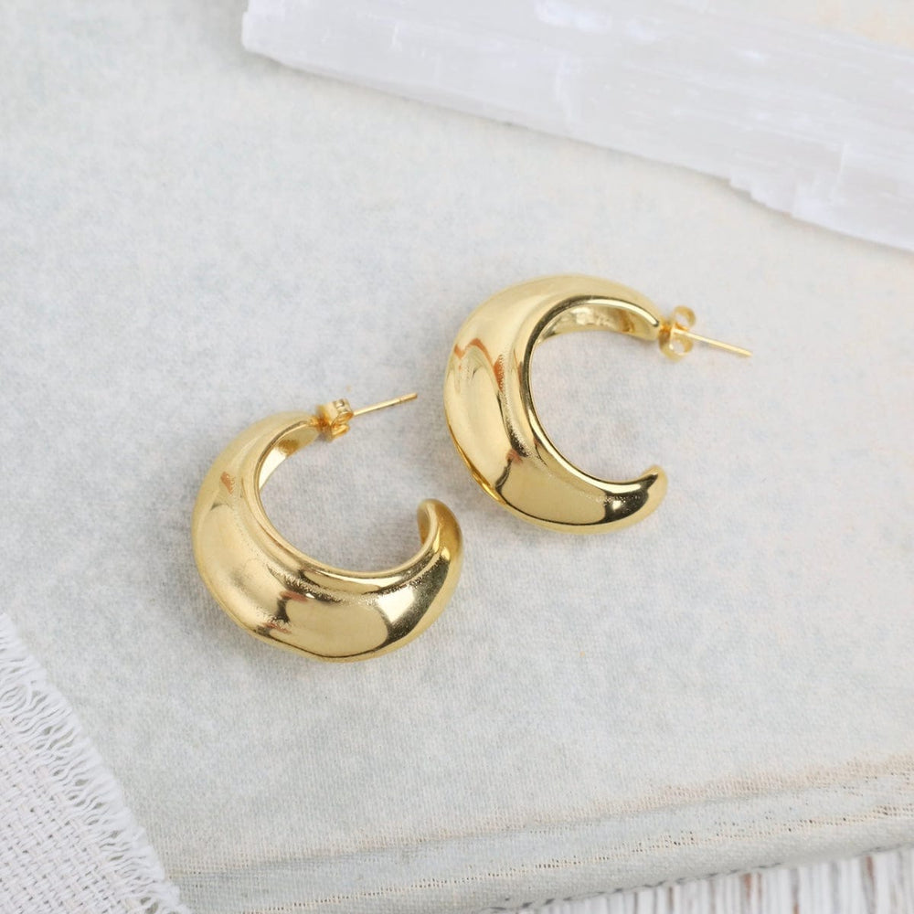 
                  
                    EAR-GPL LEA // Domed hoop earrings - 18k gold plated stain
                  
                