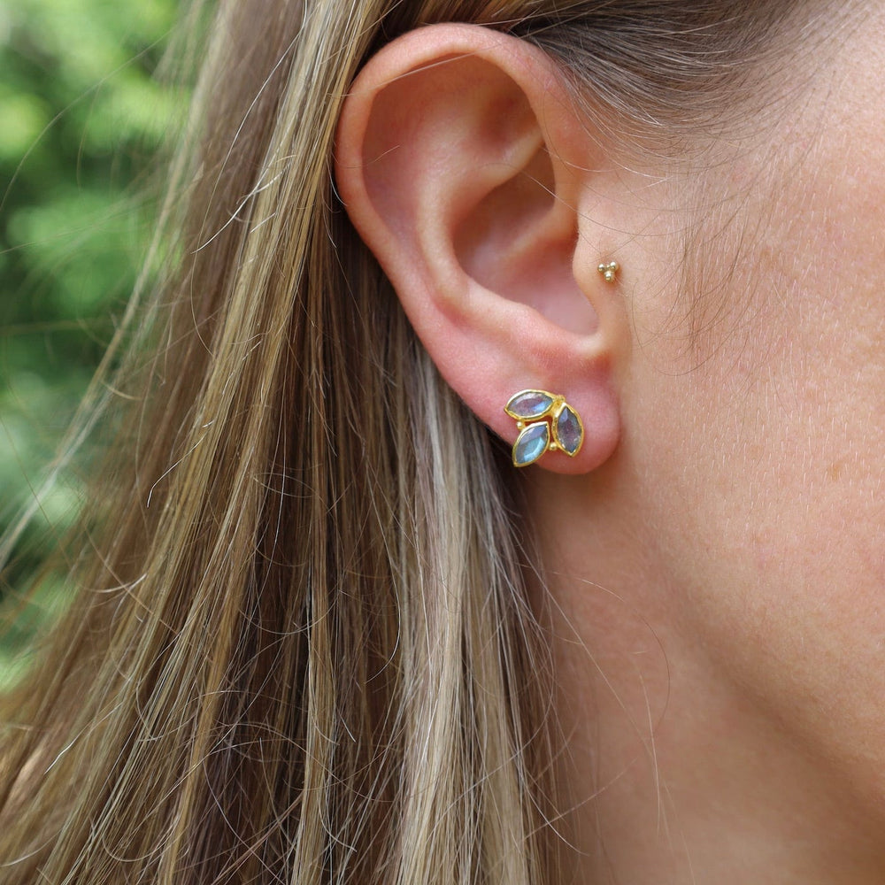 EAR-GPL Leaf Labradorite Stud Earring