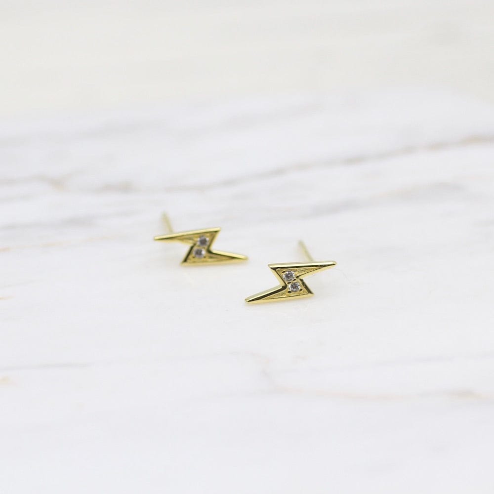 EAR-GPL Lightning Studs in 18k Gold Plated Sterling Silver