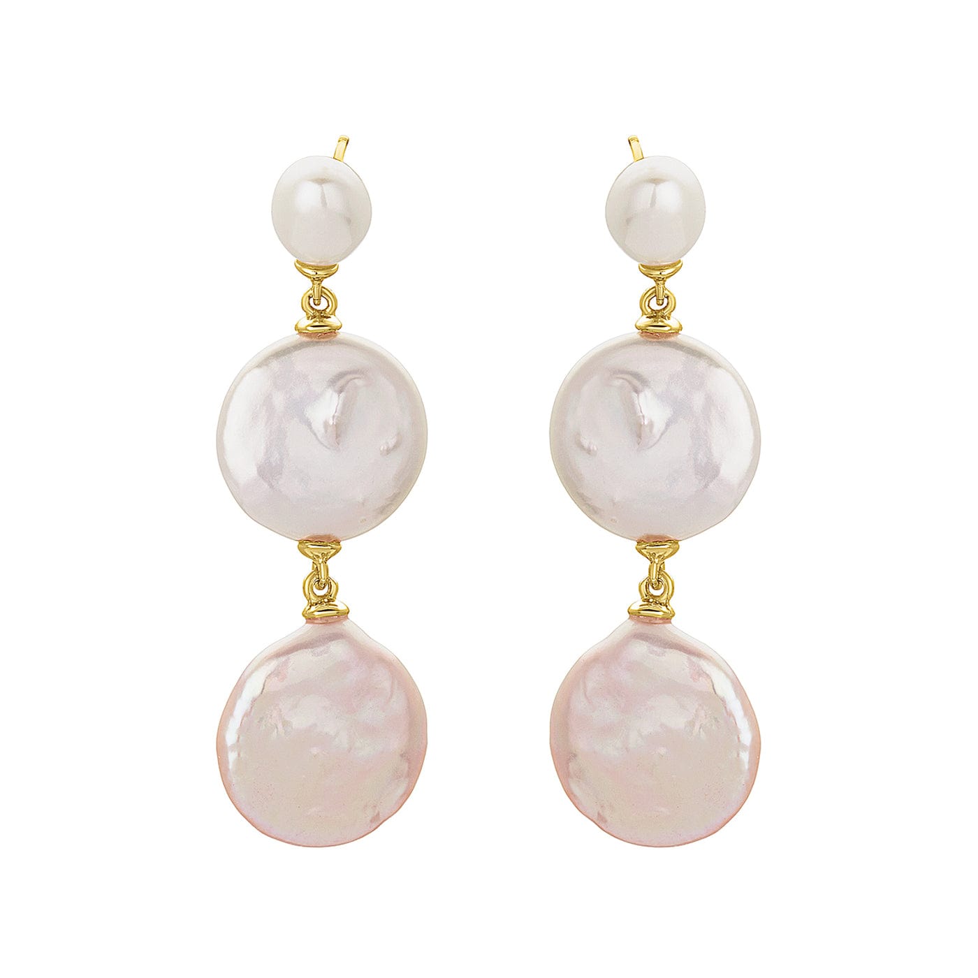 EAR-GPL Long Three Pearl Earrings