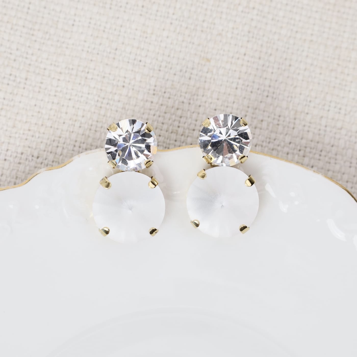 EAR-GPL Maegan Earrings in White Matte