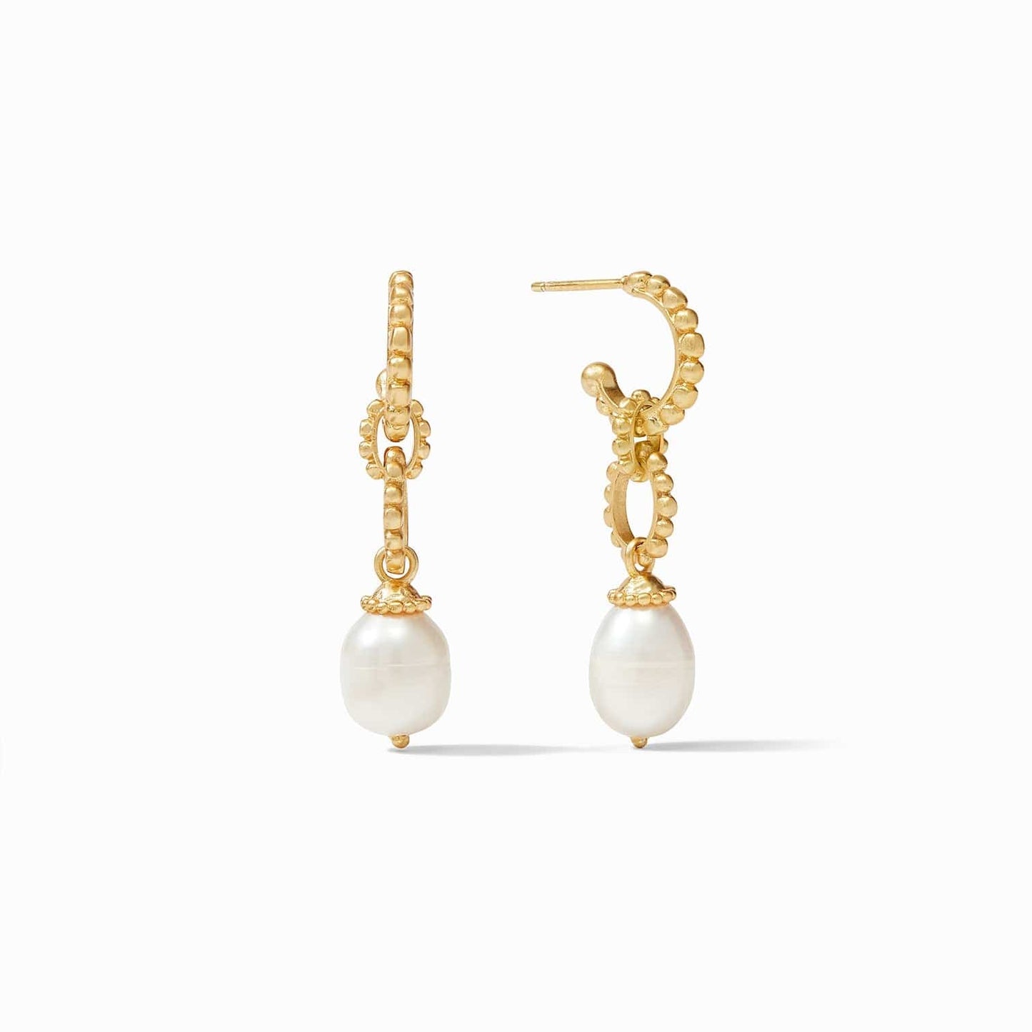 EAR-GPL Marabella Midi Hoop & Pearl Charm Earring