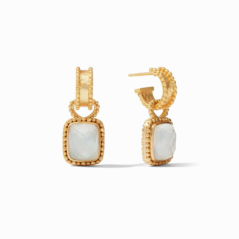 EAR-GPL Marbella Hoop & Charm Earrings in Iridescent Clear Crystal