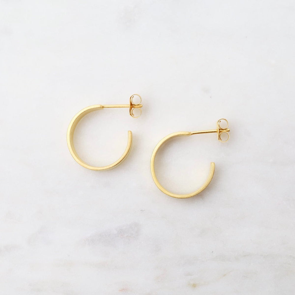 
                      
                        EAR-GPL Matte Gold Round Hoops with Posts
                      
                    