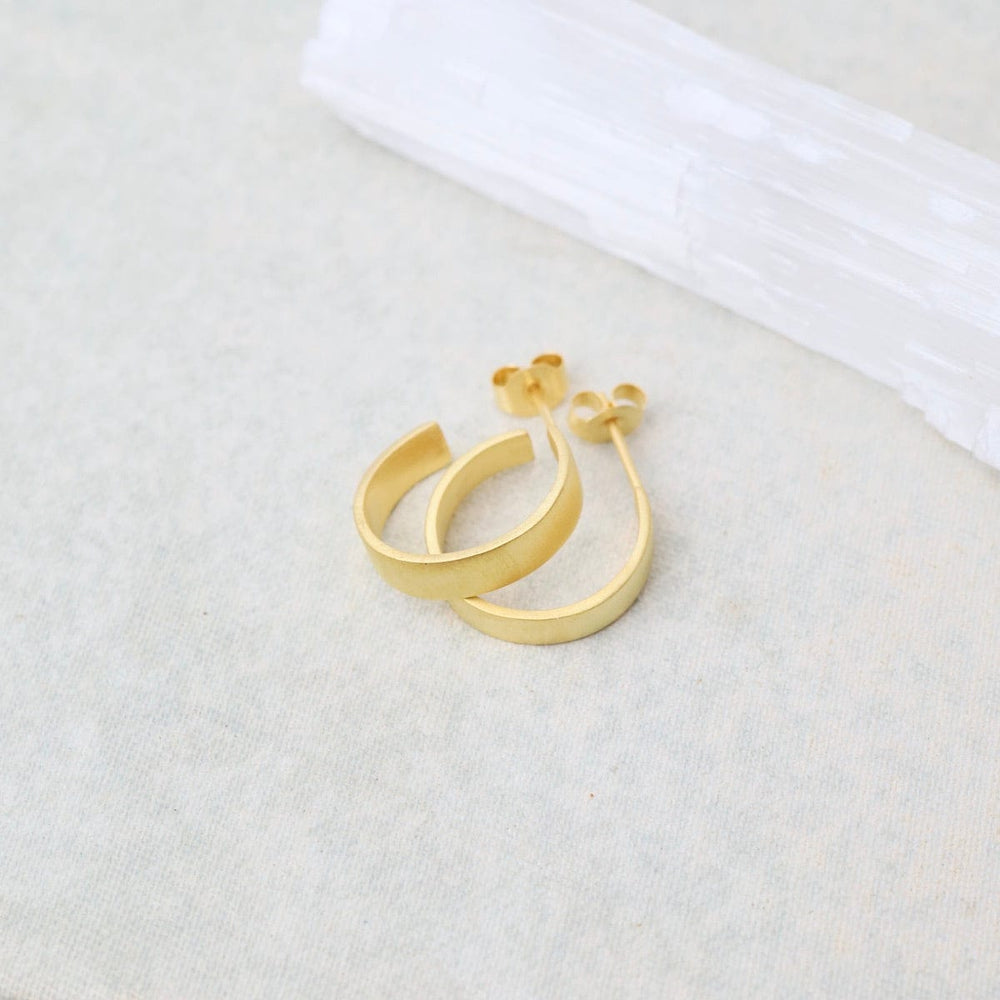 
                      
                        EAR-GPL Matte Gold Round Hoops with Posts
                      
                    