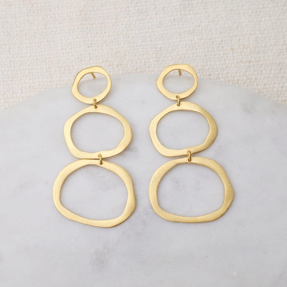 
                      
                        EAR-GPL Matte Gold Three Tier Irregular Ovals Earrings
                      
                    