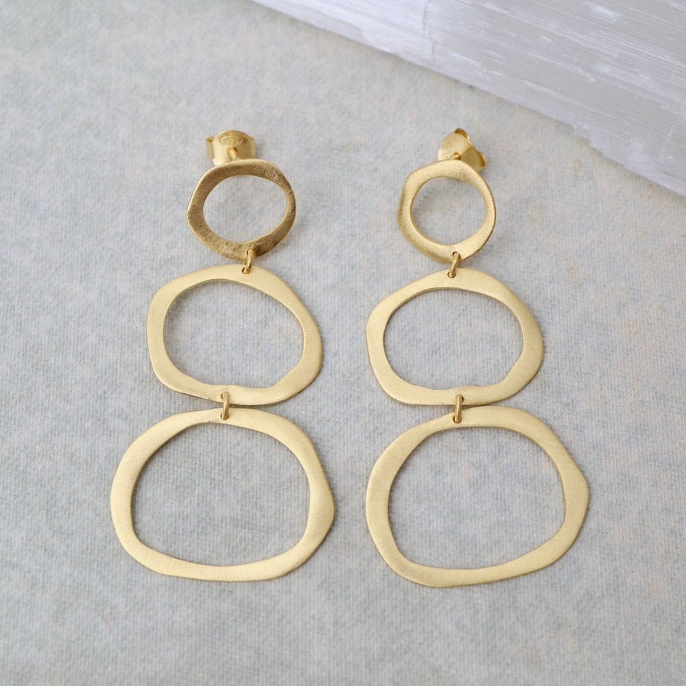 
                      
                        EAR-GPL Matte Gold Three Tier Irregular Ovals Earrings
                      
                    